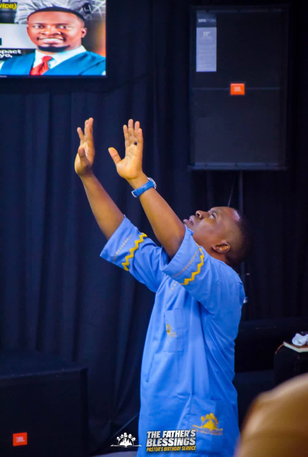 Pastor Samuel ministering in the sanctuary